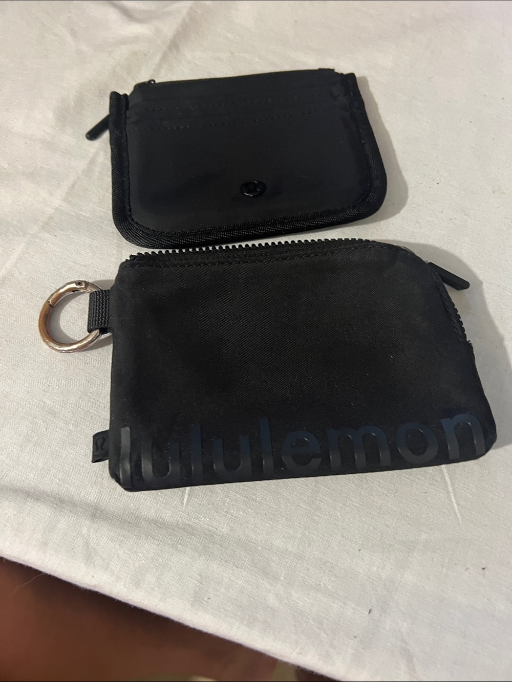 Lululemon Black Mini Zip Pouch with Key Ring